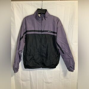 Reebok women's Lavender and Black Colorblock lined Windbreaker possible Y2K